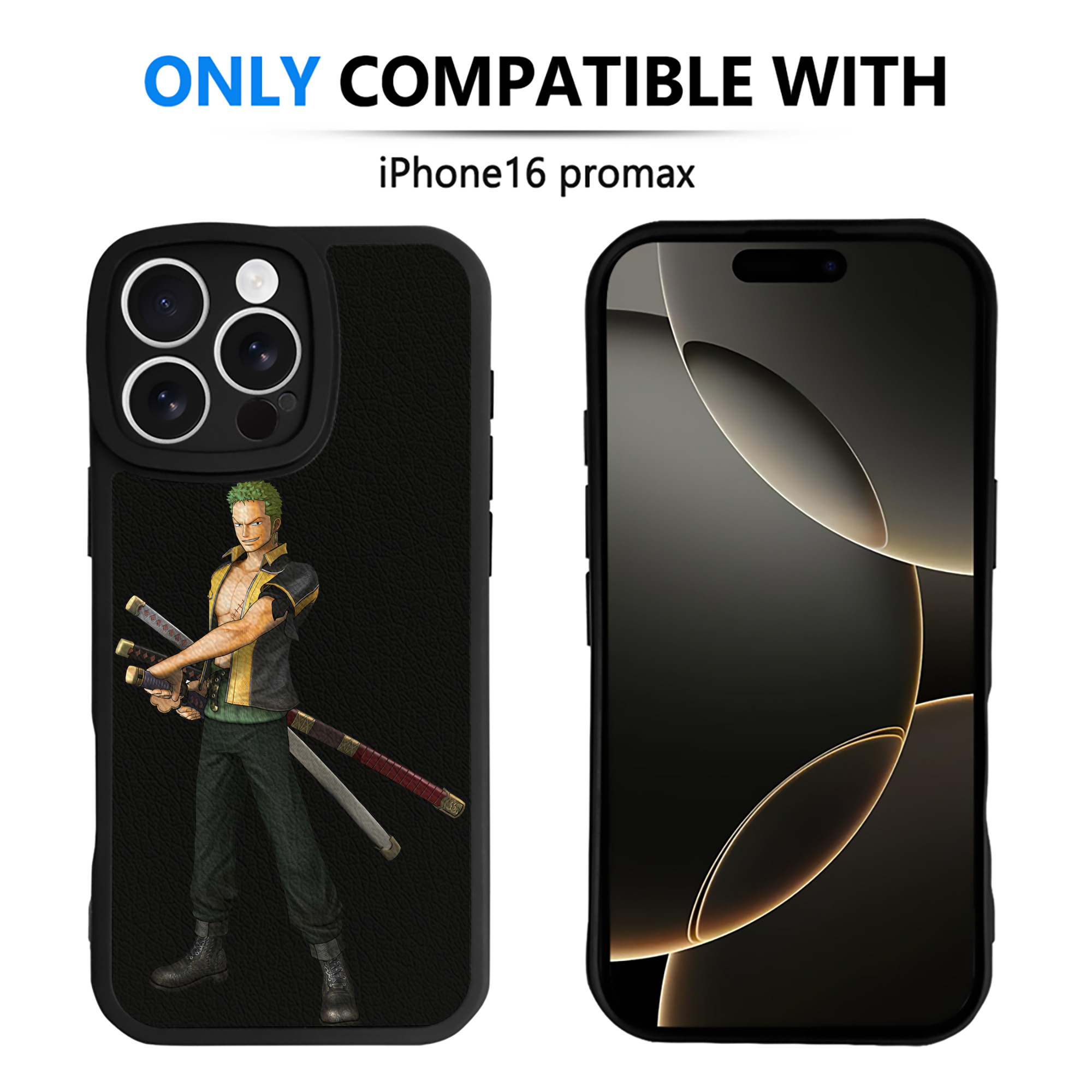 （画像用） ワンピース ロロノア・ゾロ ONE PIECE Roronoa Zoro 【iPhone 16シリーズ対応】シリコンスマホケース（レザー調） 材質：シリコン